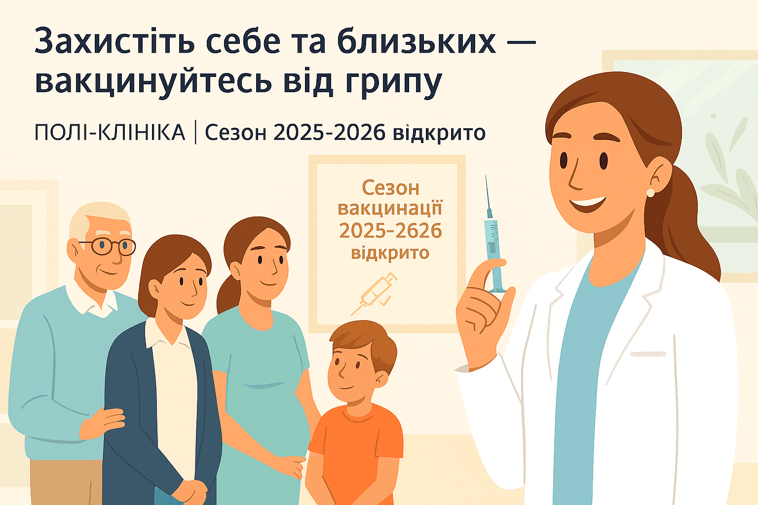 Сезон вакцинації від грипу 2025-2026 рік відкрито